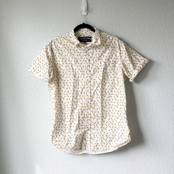 Straight Faded Other - Straight Faded Short Sleeve Banana Print Button Up